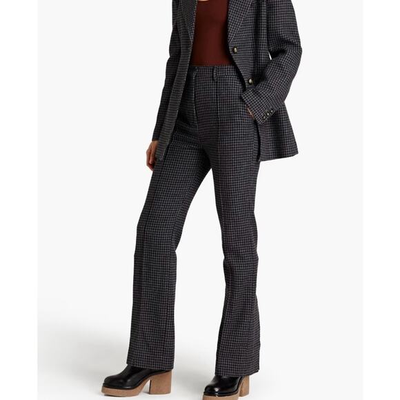 Nanushka Juliet Wool Houndstooth Pants Grey Size S Wool Blend - Picture 1 of 16